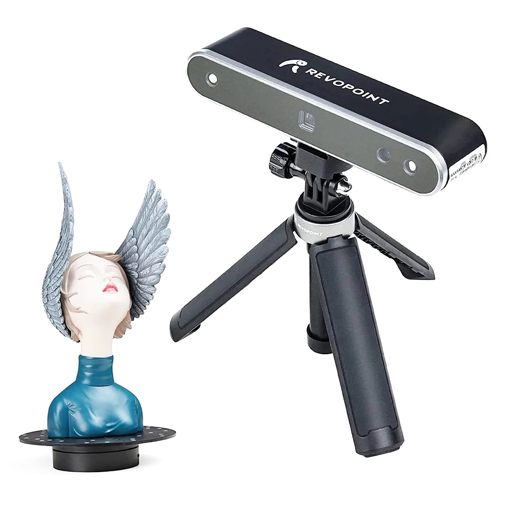 New โญ Revopoint POP 2 3D Scanner Premium Edition, Handheld and Turnable 2 in 1, 0.1mm Accuracy, 0.15mm Point Distance, 10Hz FPS, 6DoF Gyro, Color Effect, 5000 mA Power Bank, Compatible with iOS Android Windows ๐