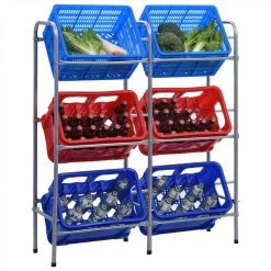 Best Pirce ⌛ Storage Shelf for 6 Crates Silver 96x33x116 cm Steel 🧨